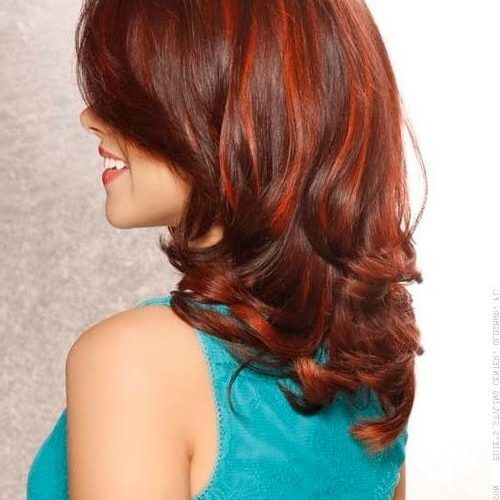 Long Hairstyles Red Highlights (Photo 8 of 15)