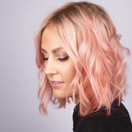 Peach Wavy Stacked Hairstyles For Short Hair (Photo 11 of 20)