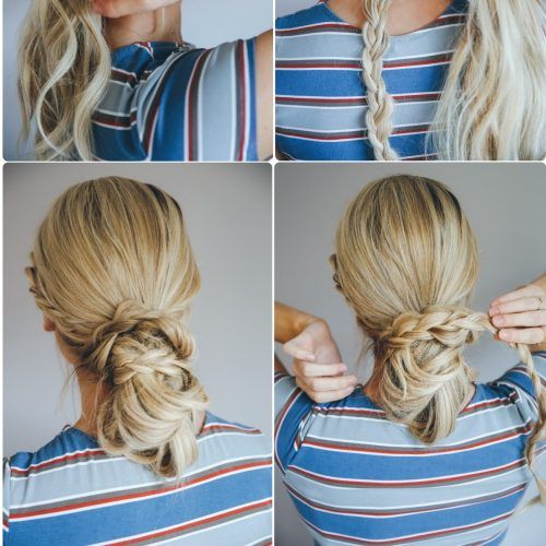 Blonde Ponytails With Double Braid (Photo 15 of 20)