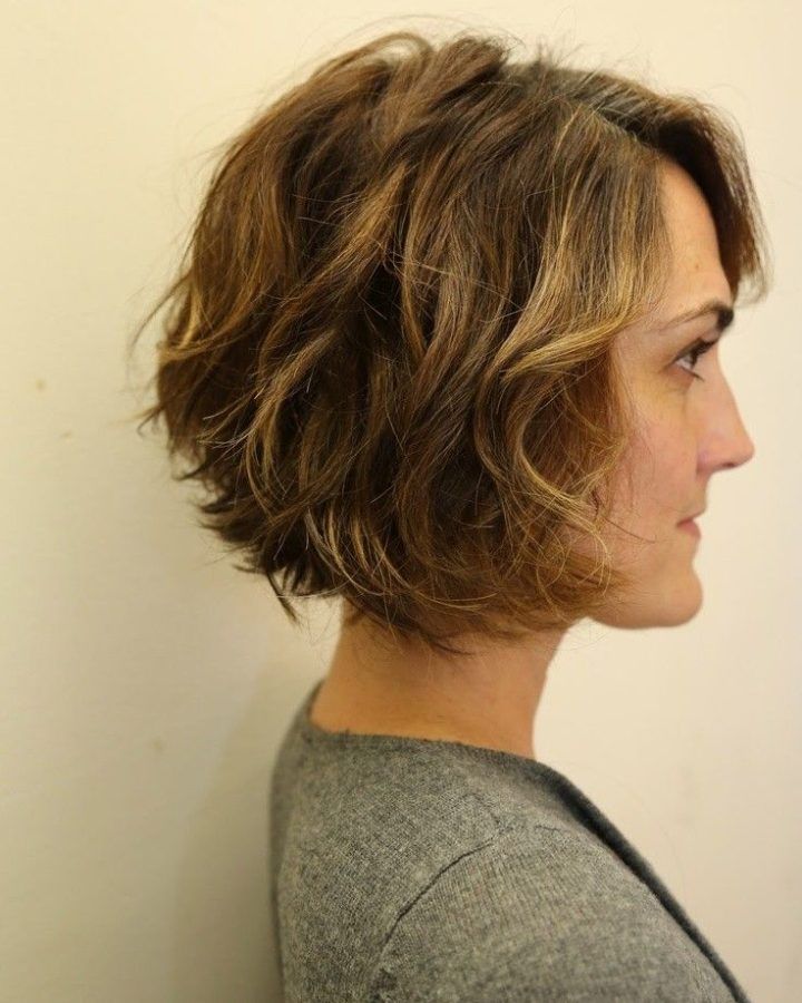20 Best Collection of Angled Brunette Bob Hairstyles with Messy Curls