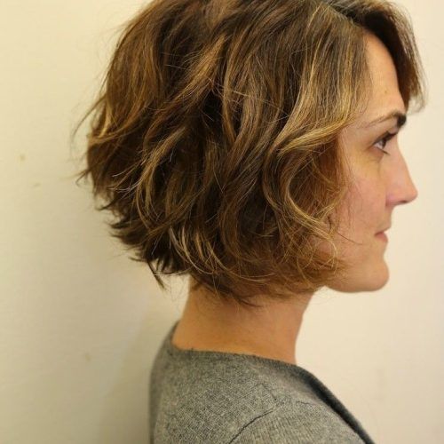 Nape-Length Brown Bob Hairstyles With Messy Curls (Photo 1 of 20)