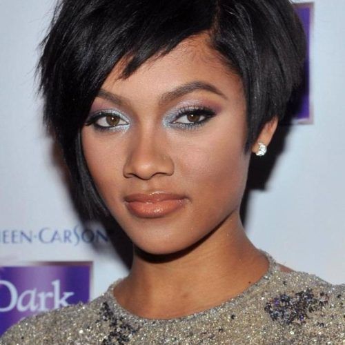 Short Hairstyles For Round Faces Black Hair (Photo 16 of 20)