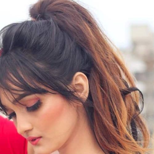 Low Pony Hairstyles With Bangs (Photo 6 of 20)