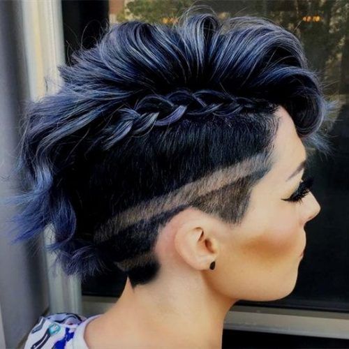 Blue Punky Pixie Hairstyles With Undercut (Photo 15 of 20)