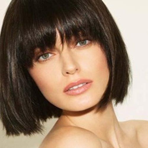 Short Haircuts With Straight Bangs (Photo 15 of 15)