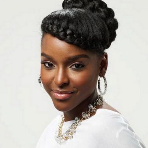 Braided Bun Updo African American Hairstyles (Photo 9 of 15)