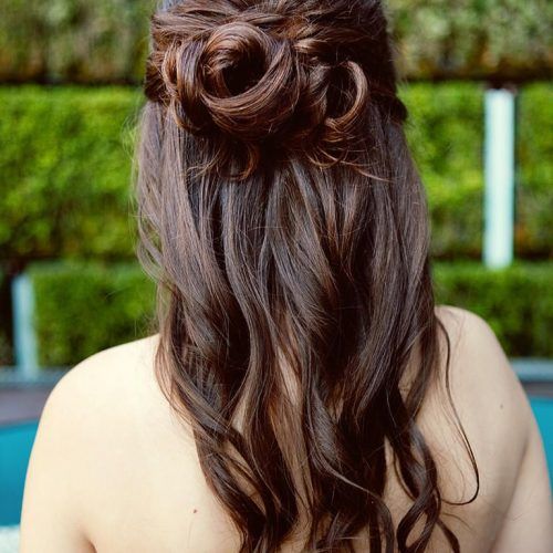 Medium Half Up Half Down Bridal Hairstyles With Fancy Knots (Photo 4 of 20)