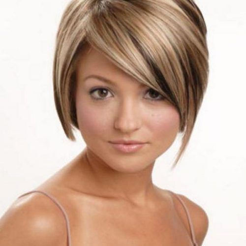 Color Highlights Short Hairstyles For Round Face Types (Photo 17 of 20)