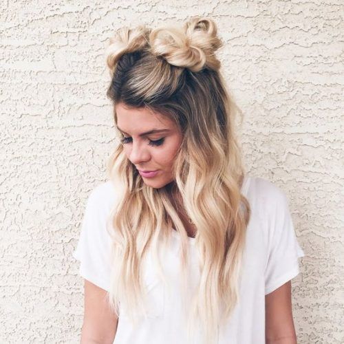 Layered Medium Length Hairstyles With Space Buns (Photo 15 of 20)