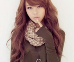 15 Photos Korean Long Haircuts for Women with Red Hair