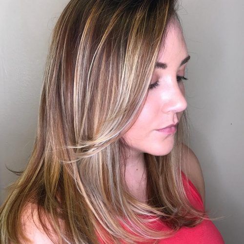 Side Swept Warm Blonde Hairstyles (Photo 5 of 20)