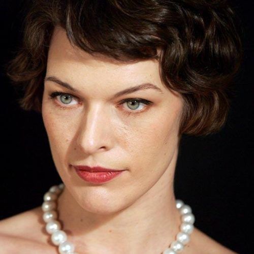 Milla Jovovich Curly Short Cropped Bob Hairstyles (Photo 4 of 15)