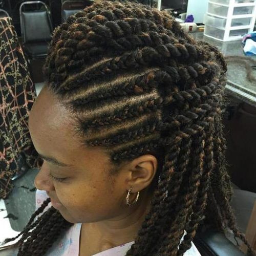 African Cornrows Updo Hairstyles (Photo 14 of 15)