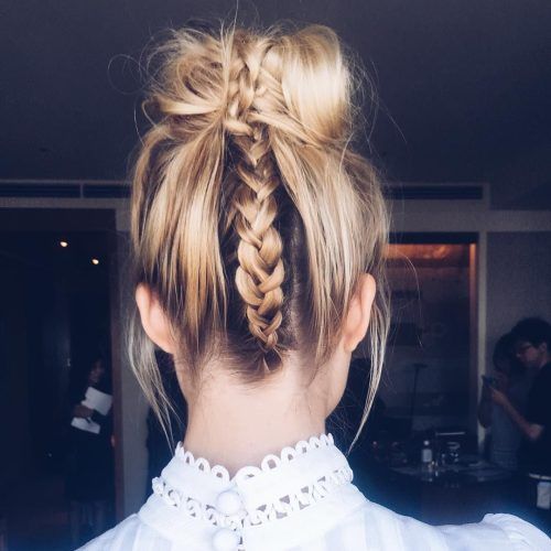 French Braid Buns Updo Hairstyles (Photo 15 of 20)