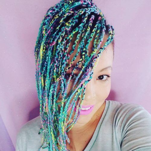 Blue Twisted Yarn Braid Hairstyles For Layered Twists (Photo 7 of 20)
