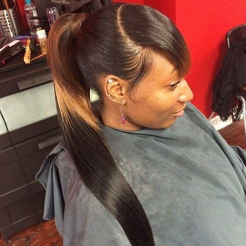 Low Pony Hairstyles With Bangs (Photo 2 of 20)