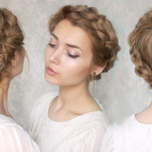Updo Halo Braid Hairstyles (Photo 8 of 20)