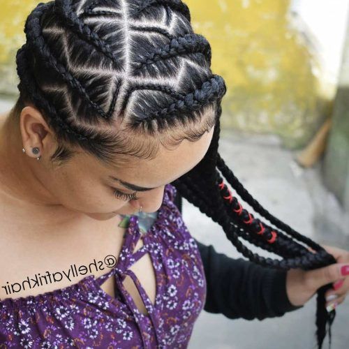 Thin And Thick Cornrows Under Braid Hairstyles (Photo 8 of 20)