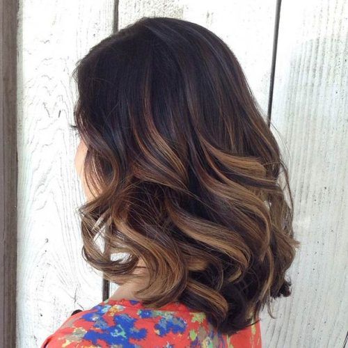 Natural Curls Hairstyles With Caramel Highlights (Photo 10 of 20)