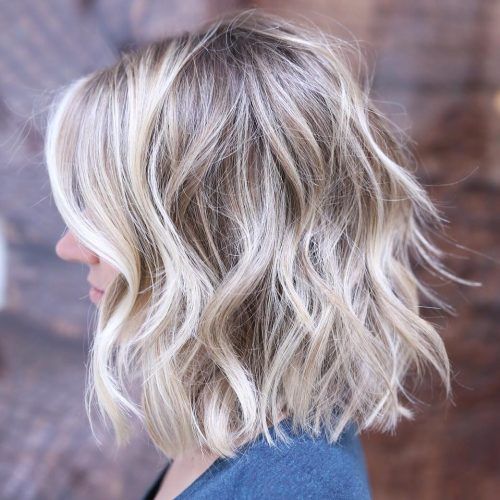 White-Blonde Curly Layered Bob Hairstyles (Photo 5 of 20)