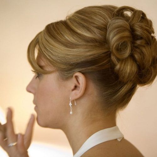 Updo Hairstyles With Bangs For Medium Length Hair (Photo 2 of 15)