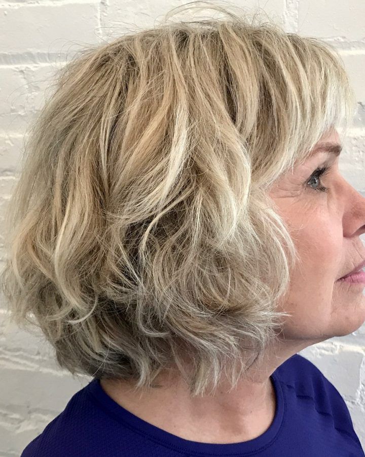 2024 Latest White-blonde Curly Layered Bob Hairstyles