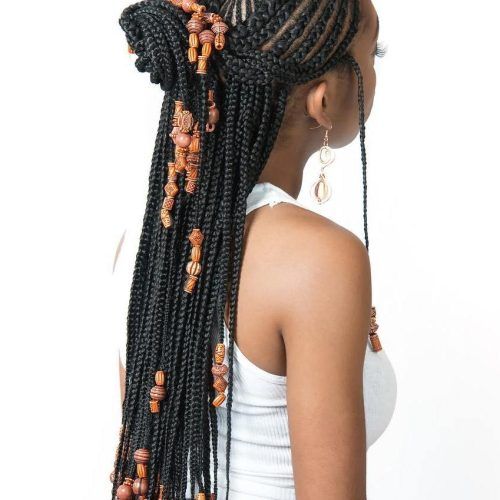 Side-Parted Loose Cornrows Braided Hairstyles (Photo 8 of 20)