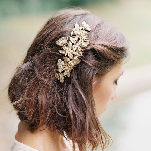 Sleek Bridal Hairstyles With Floral Barrette (Photo 3 of 20)