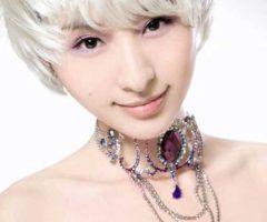 2024 Latest Cute Short White Hairstyles for Korean Girls