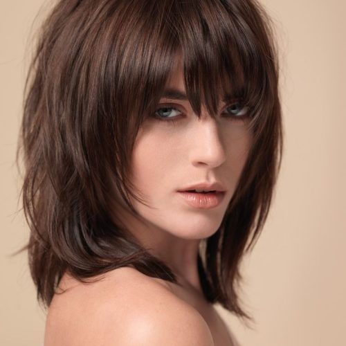 Medium Hairstyles With Fringe And Layers (Photo 1 of 20)