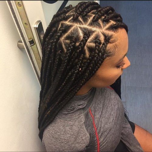 Bold Triangle Parted Box Braids (Photo 8 of 15)