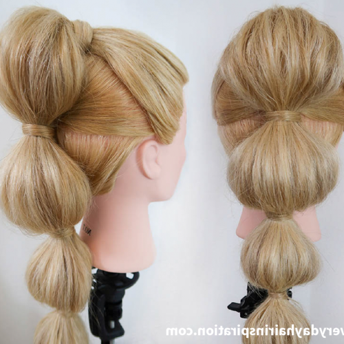 Braided Bubble Ponytail Hairstyles (Photo 3 of 20)