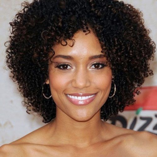 Curly Medium Hairstyles For Black Women (Photo 17 of 20)
