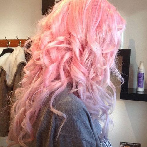 Hot Pink Highlights On Gray Curls Hairstyles (Photo 10 of 20)