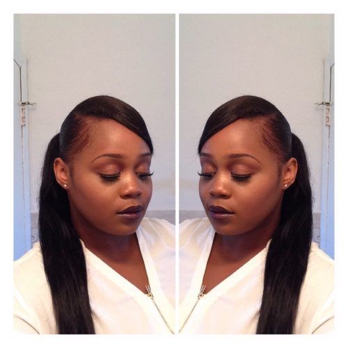 Low Black Ponytail Hairstyles With Bangs (Photo 5 of 20)