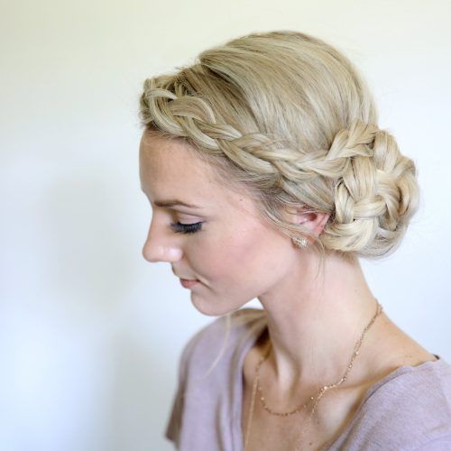 Side Bun With Double Loose Braids (Photo 6 of 15)