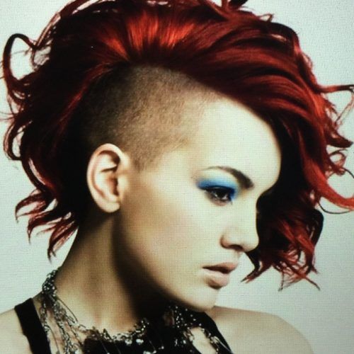 Vibrant Red Mohawk Updo Hairstyles (Photo 15 of 20)