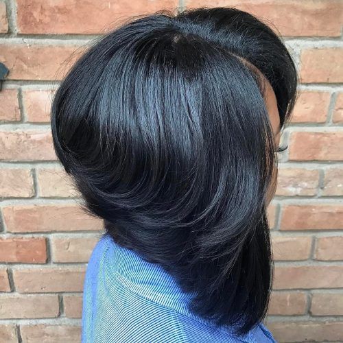 Black Angled Bob Hairstyles With Shaggy Layers (Photo 9 of 20)