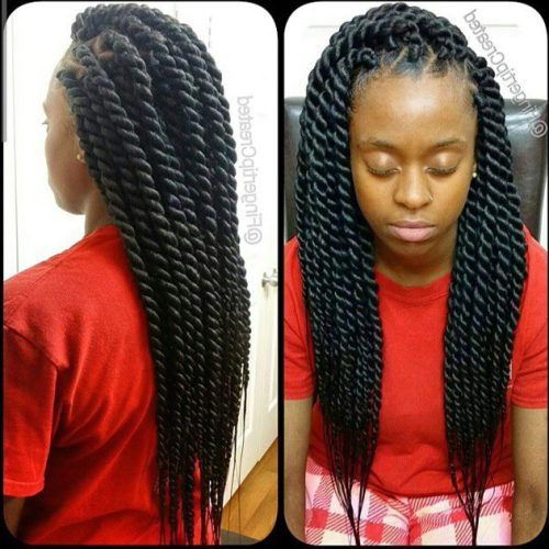 Black Layered Senegalese Twists Pony Hairstyles (Photo 1 of 20)