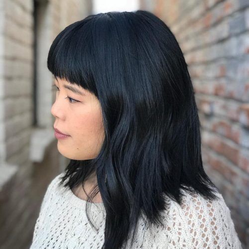 Black Medium Hairstyles With Bangs And Layers (Photo 6 of 20)