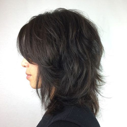 Black Shag Haircuts With Feathered Bangs (Photo 2 of 20)