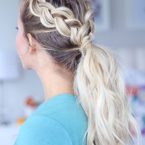 Blonde Braided And Twisted Ponytails (Photo 9 of 20)