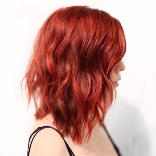 Bright Red Medium Hairstyles (Photo 1 of 20)