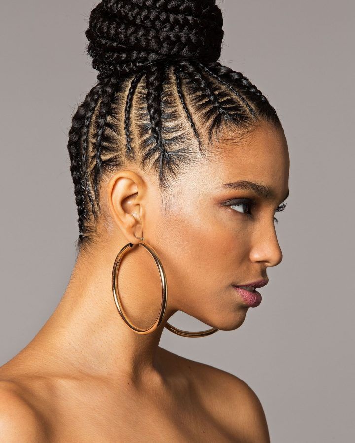 15 Photos Cornrows Hairstyles with Buns