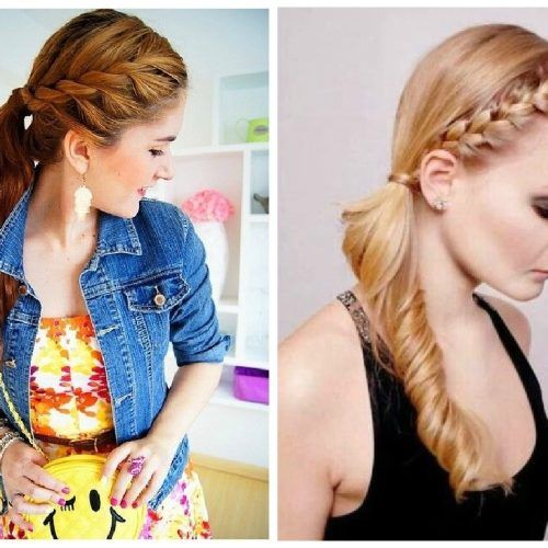 Double French Braid Crown Ponytail Hairstyles (Photo 3 of 20)
