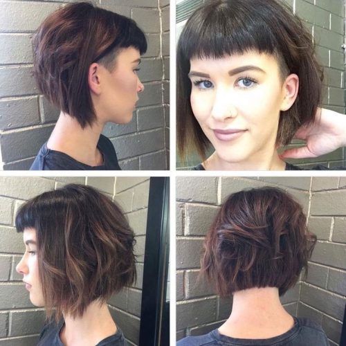Edgy Blunt Bangs For Shoulder-Length Waves (Photo 5 of 15)