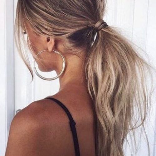 Low Pony Hairstyles With Bangs (Photo 15 of 20)