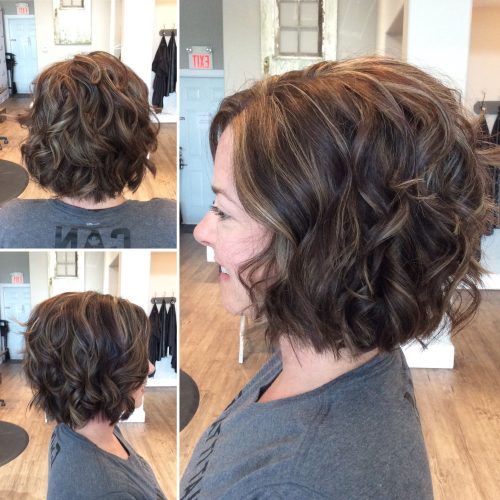 Medium Length Curls Hairstyles With Caramel Highlights (Photo 14 of 20)
