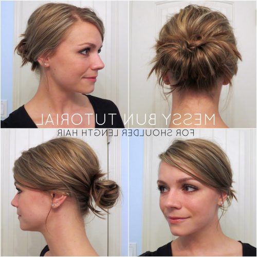 Messy Bun Wedding Hairstyles For Shorter Hair (Photo 14 of 20)