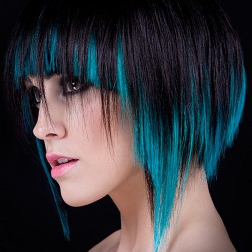 Short Hairstyles With Blue Highlights And Undercut (Photo 3 of 20)